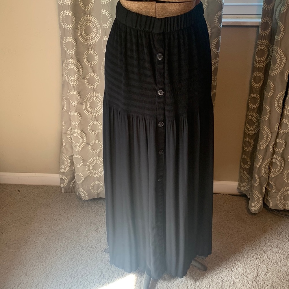 Apriori Long Sheer Black Skirt Size 12